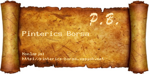 Pinterics Borsa névjegykártya